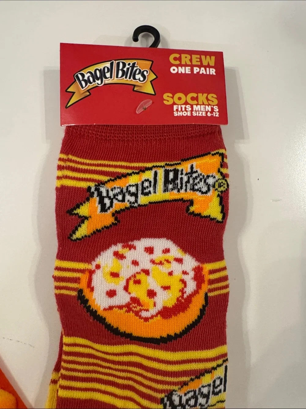 Bagel Bites & Goldfish Novelty Crew Socks - men’s size 6-12 (can be unisex)